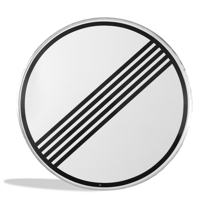Deutsches Autobahnschild „Keine Geschwindigkeitsbegrenzung“